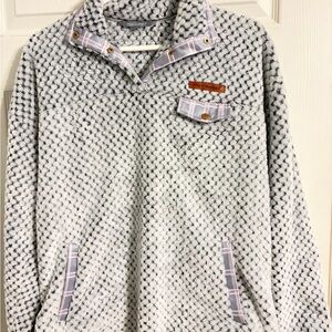 Simply Southern White and Gray Textured Pullover